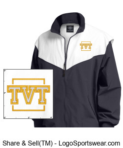Charles River Adult Championship Team Jacket (Navy/White) [Embroidered] Design Zoom